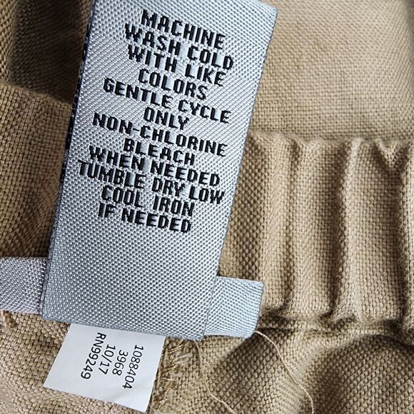 Catherines Womens Pants Size Plus 18W Khaki Tan Linen Blend Straight Leg Relaxed - Picture 7 of 8